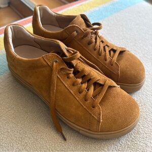 Birkenstock Suede Low-Top Sneakers in Camel Brown women’s 10 men’s 9